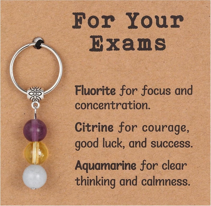 Drogomen Store Healing Crystal Keychain Gift for New Beginnings Calming Anxiety Luck Protection Natural Gemstone Keychain for Women - Image 1